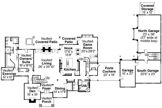 Floor Plan - Main Floor for Craftsman House Plan #124-703 - 3 bed, 3 bath