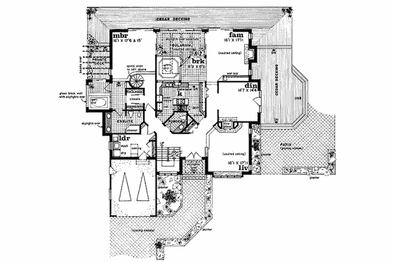 Floor Plan - Main Floor for Modern House Plan #47-402 - 3 bed, 2.5 bath