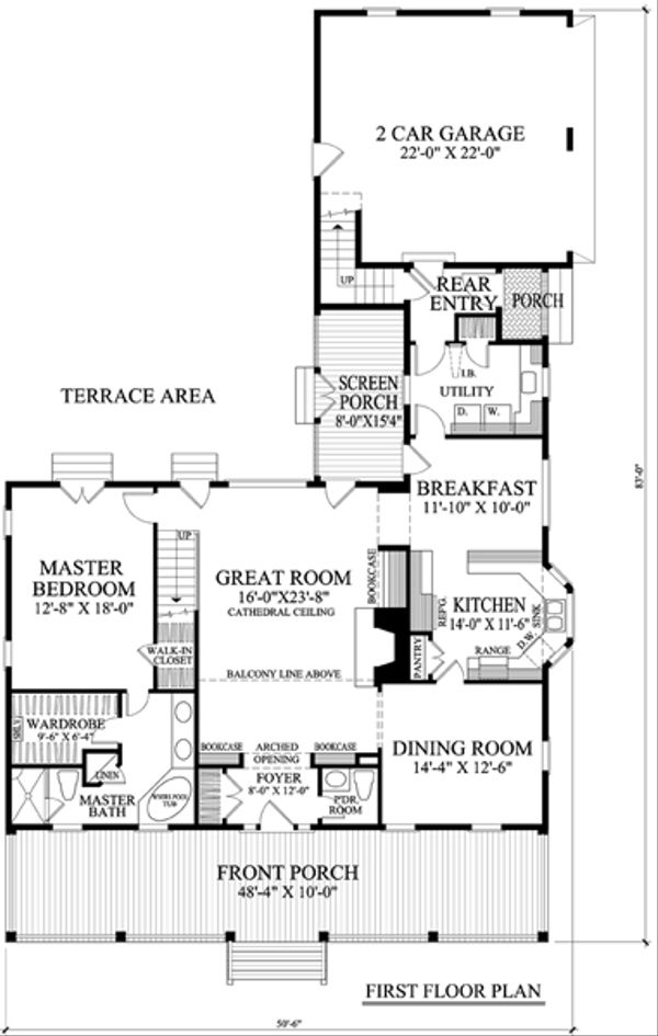 Home Plan - Southern Floor Plan - Main Floor Plan #137-265