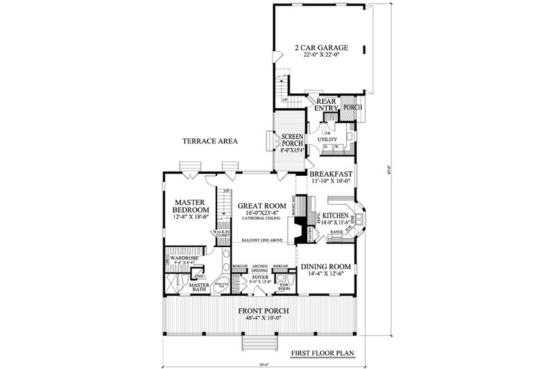 Home Plan - Floor Plan - Main Floor for Southern House Plan #137-265 - 3 bed, 3.5 bath