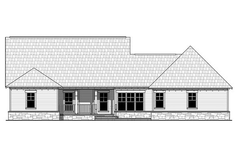 House Blueprint - Exterior - Rear Elevation for Craftsman House Plan #21-309 - 4 bed, 2.5 bath