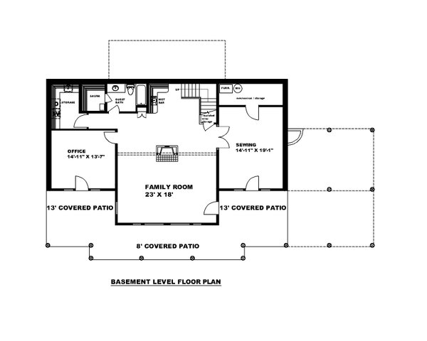 Cabin Floor Plan - Lower Floor Plan #117-934