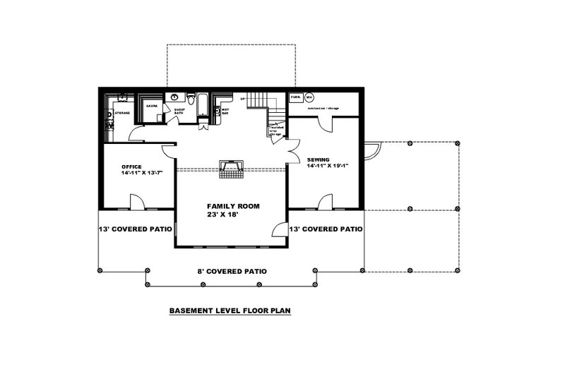 Dream House Plan - Floor Plan - Lower Floor for Cabin House Plan #117-934 - 4 bed, 5 bath