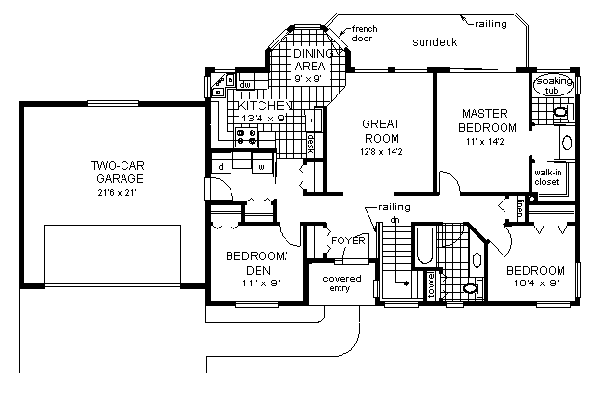 House Design - Ranch Floor Plan - Main Floor Plan #18-123
