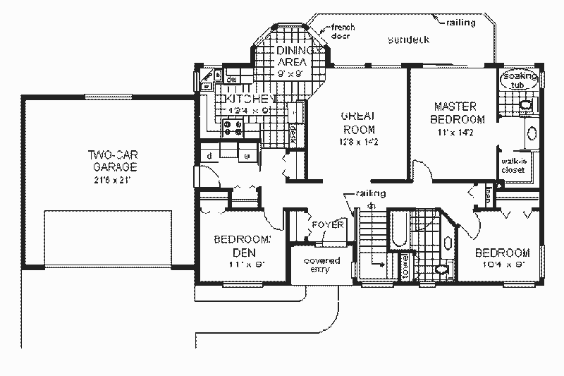 House Plan Design - Floor Plan - Main Floor for Ranch House Plan #18-123 - 3 bed, 2 bath