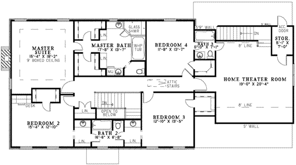 Southern Floor Plan - Upper Floor Plan #17-2187