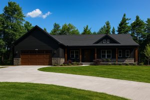 Exterior - Front Elevation 3 for Ranch House Plan #928-2 - 3 bed, 2.5 bath