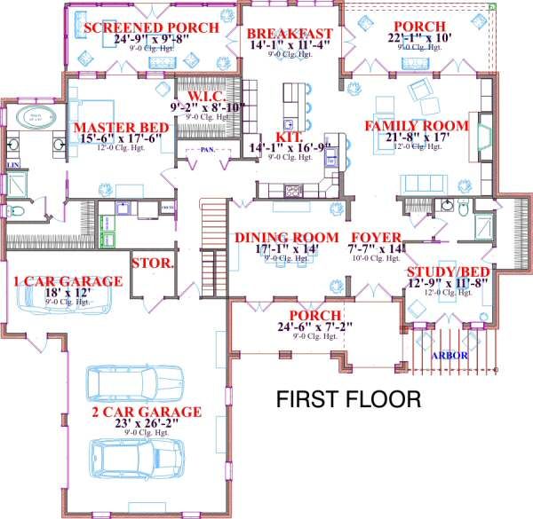 European Floor Plan - Main Floor Plan #63-175