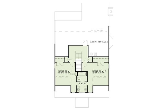Floor Plan - Upper Floor for Southern House Plan #17-203 - 3 bed, 2.5 bath