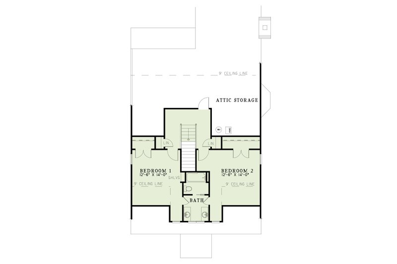 Dream House Plan - Floor Plan - Upper Floor for Southern House Plan #17-203 - 3 bed, 2.5 bath