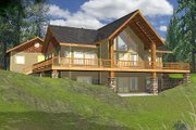 Cabin Style House Plan - 2 Beds 3 Baths 3304 Sq/Ft Plan #117-512 