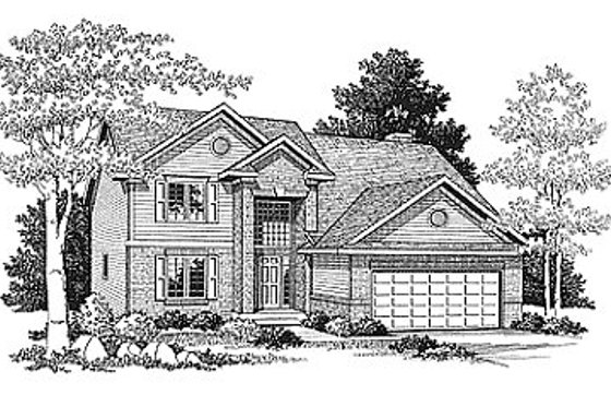 Exterior - Front Elevation for Traditional House Plan #70-302 - 4 bed, 2.5 bath