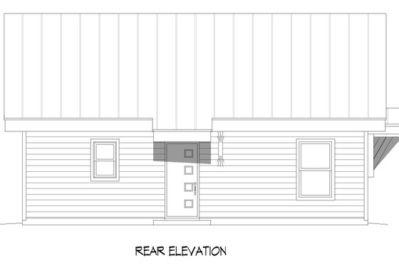 Exterior - Rear Elevation for Modern House Plan #932-393 - 1 bed, 2 bath