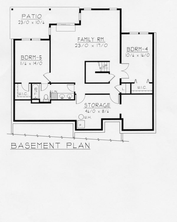 Craftsman Floor Plan - Lower Floor Plan #112-162