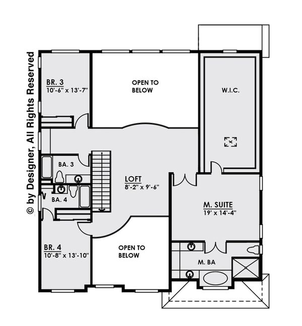 House Plan Design - Contemporary Floor Plan - Upper Floor Plan #1066-12