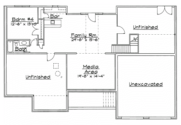 Traditional Floor Plan - Lower Floor Plan #31-128
