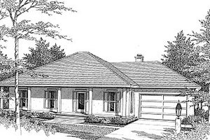 Southern Exterior - Front Elevation Plan #14-119