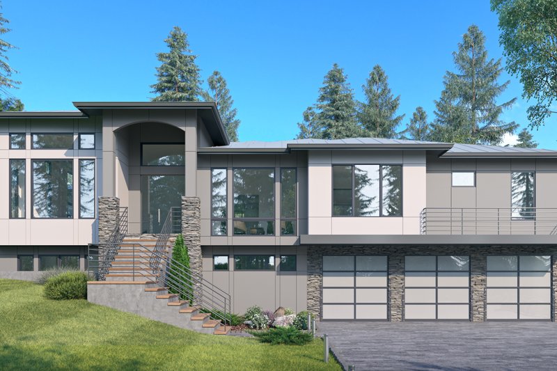 Dream House Plan - Contemporary Exterior - Front Elevation Plan #1066-161