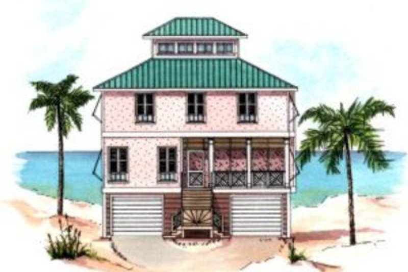 Architectural House Design - Beach Exterior - Front Elevation Plan #37-159