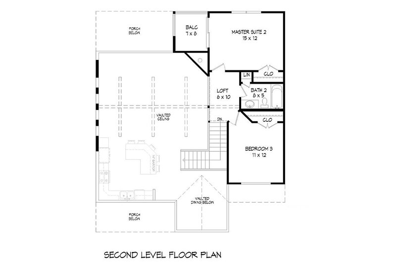 Home Plan - Floor Plan - Upper Floor for Country House Plan #932-12 - 3 bed, 2.5 bath