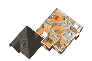 Floor Plan - Upper Floor 1 for European House Plan #25-4706 - 4 bed, 2 bath