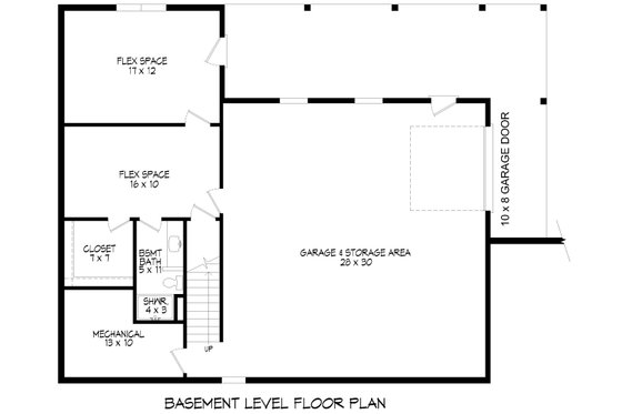 Floor Plan - Lower Floor for Farmhouse House Plan #932-1066 - 3 bed, 3.5 bath