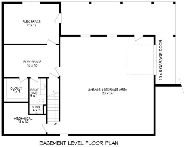 Farmhouse Floor Plan - Lower Floor Plan #932-1066