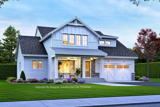 Exterior - Front Elevation 3 for Farmhouse House Plan #51-1363 - 4 bed, 3.5 bath