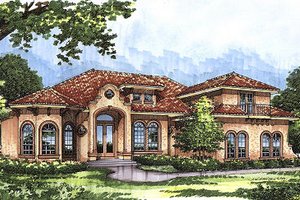 Exterior - Front Elevation for European House Plan #417-380 - 5 bed, 4 bath