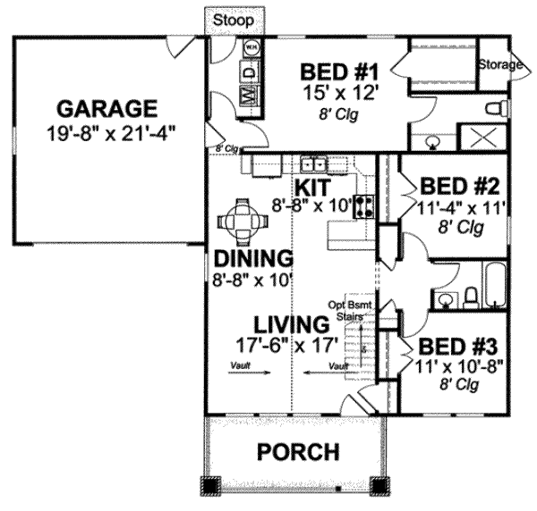 Home Plan - Craftsman Floor Plan - Main Floor Plan #20-1880
