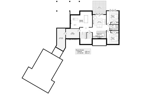 Floor Plan - Lower Floor for Farmhouse House Plan #928-393 - 5 bed, 3.5 bath