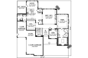 Floor Plan - Main Floor for Cottage House Plan #70-883 - 4 bed, 3.5 bath