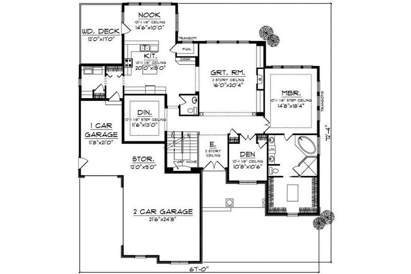 Dream House Plan - Floor Plan - Main Floor for Cottage House Plan #70-883 - 4 bed, 3.5 bath