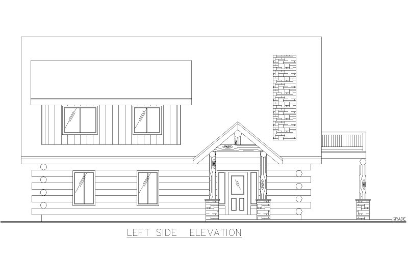 House Blueprint - Exterior - Other Elevation for Log House Plan #117-992 - 4 bed, 2.5 bath