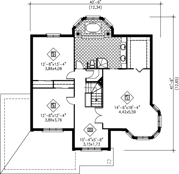 Traditional Floor Plan - Upper Floor Plan #25-2064