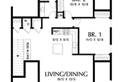 Craftsman Style House Plan - 2 Beds 1.5 Baths 987 Sq/Ft Plan #48-1049 