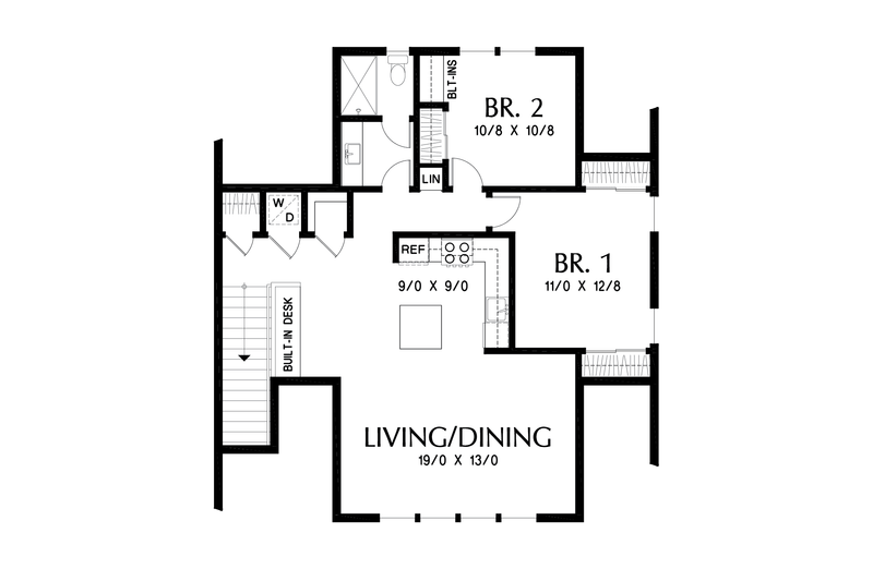 House Plan Design - Floor Plan - Upper Floor for Craftsman House Plan #48-1049 - 2 bed, 1.5 bath