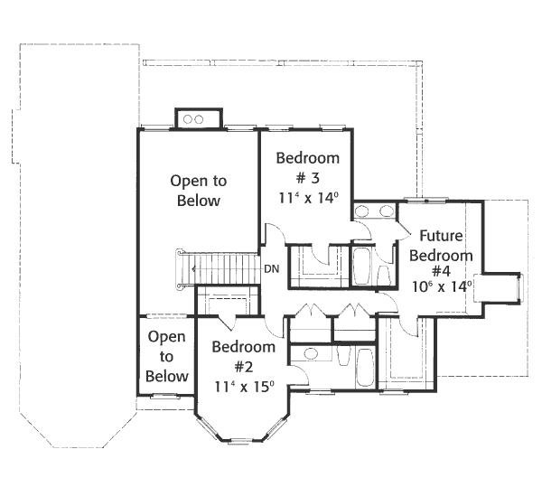 House Design - European Floor Plan - Upper Floor Plan #429-31