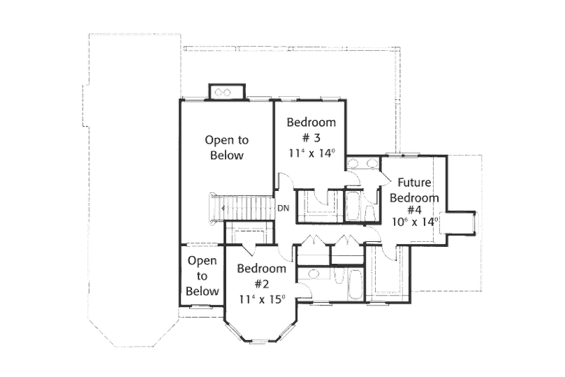 Dream House Plan - Floor Plan - Upper Floor for European House Plan #429-31 - 3 bed, 3.5 bath
