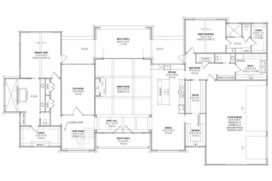 Floor Plan - Main Floor for Modern House Plan #1096-161 - 4 bed, 4.5 bath