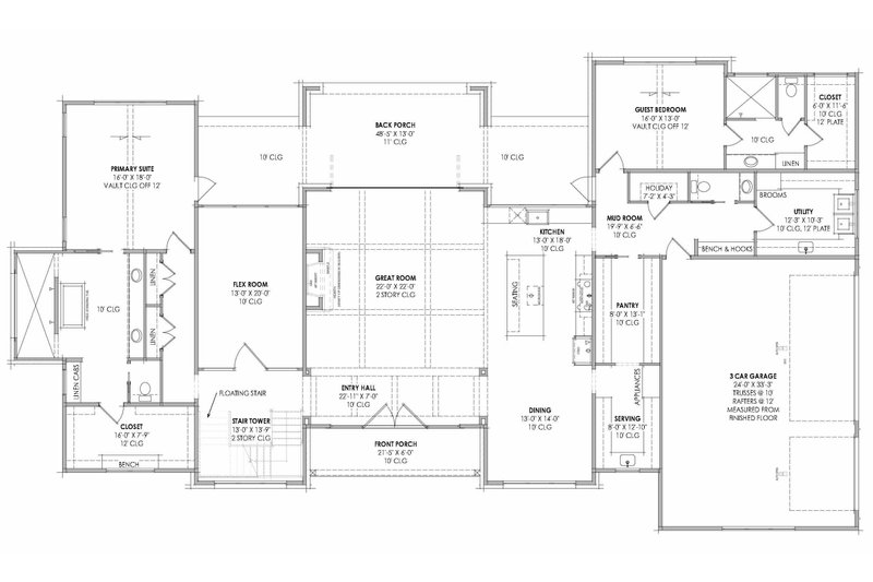 House Design - Floor Plan - Main Floor for Modern House Plan #1096-161 - 4 bed, 4.5 bath