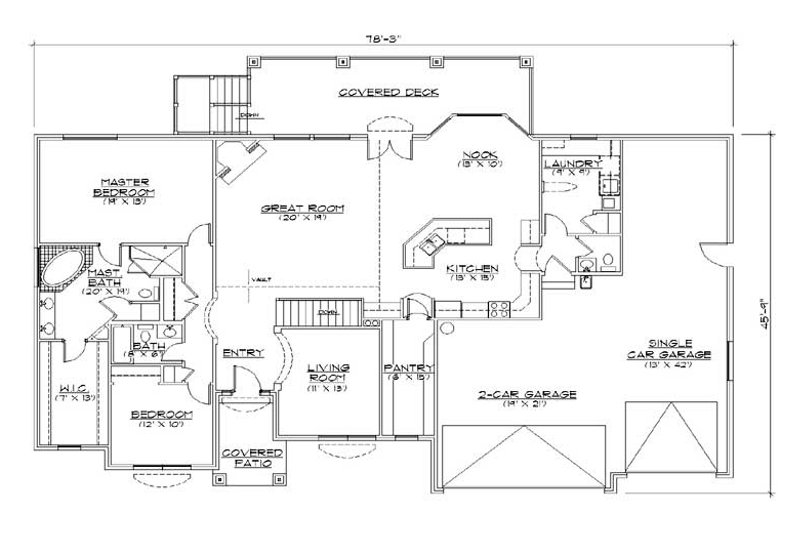 Home Plan - Floor Plan - Main Floor for Traditional House Plan #5-269 - 6 bed, 4.5 bath