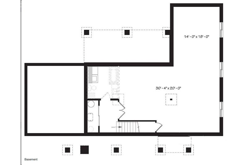 Dream House Plan - Floor Plan - Lower Floor for Ranch House Plan #23-2637 - 2 bed, 1 bath