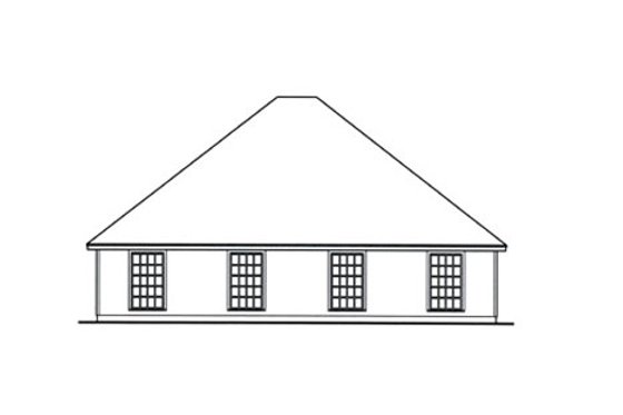 Exterior - Rear Elevation for Country House Plan #42-377 - 3 bed, 2 bath