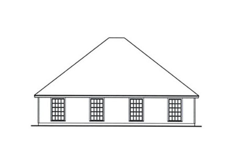 House Design - Exterior - Rear Elevation for Country House Plan #42-377 - 3 bed, 2 bath