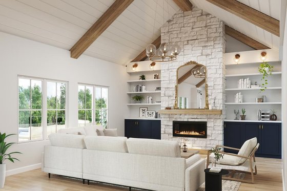 Interior - Family Room for Traditional House Plan #119-438 - 3 bed, 2.5 bath