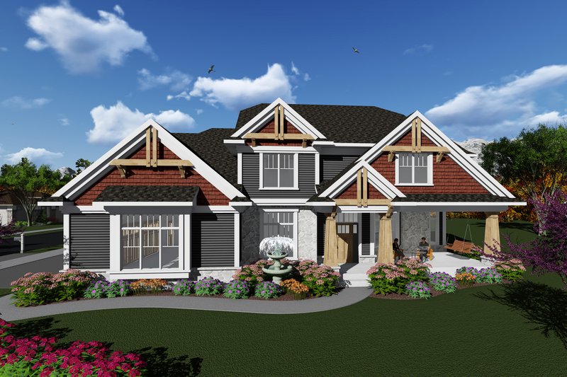 Dream House Plan - Craftsman Exterior - Front Elevation Plan #70-1279