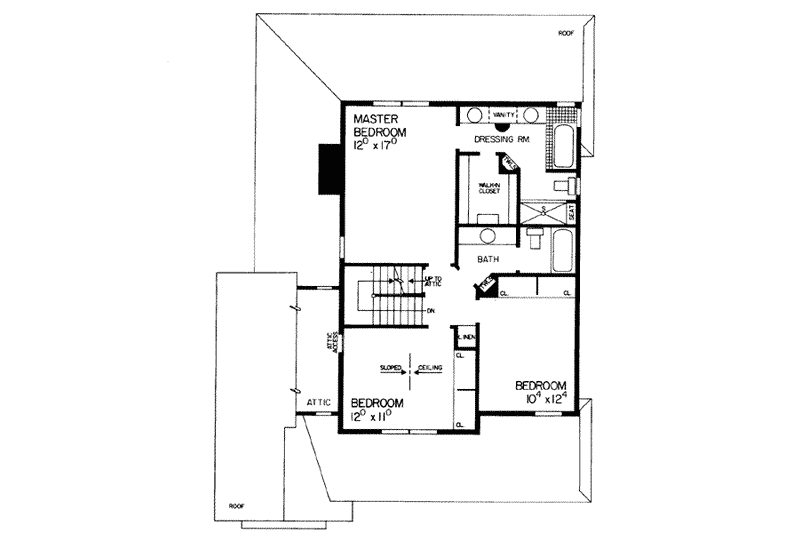 Home Plan - Floor Plan - Upper Floor for European House Plan #72-113 - 3 bed, 2.5 bath