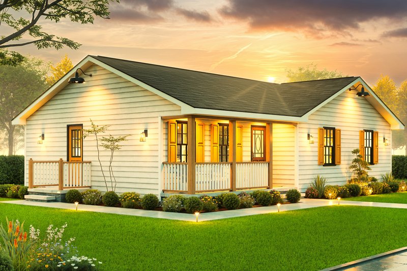 Home Plan - Exterior - Front Elevation 5 for Traditional House Plan #54-668 - 3 bed, 2 bath