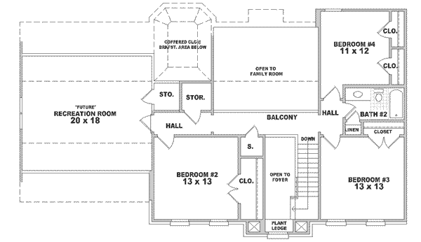 Southern Floor Plan - Upper Floor Plan #81-208